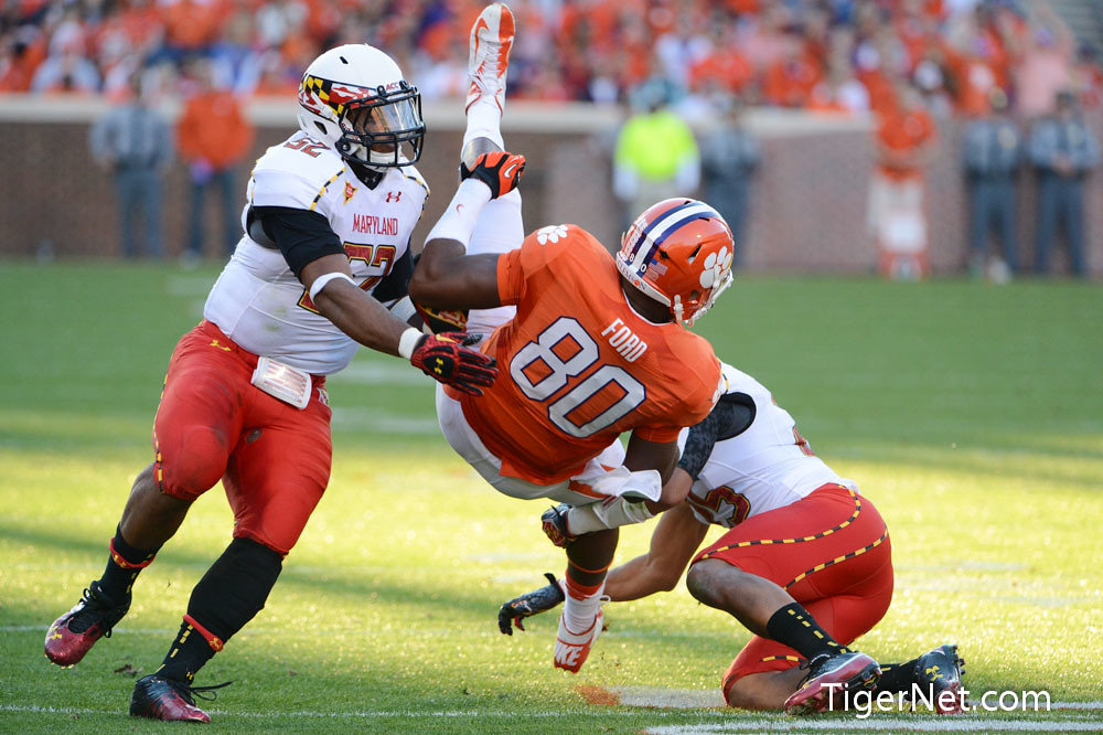 Clemson Football Photo of Brandon Ford and Maryland