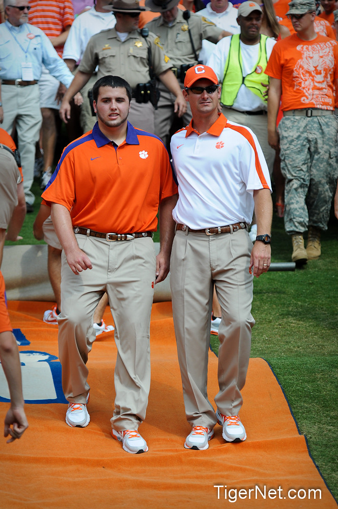 Clemson Football Photo of Jake Nicolopulos and Jeff Scott and troy