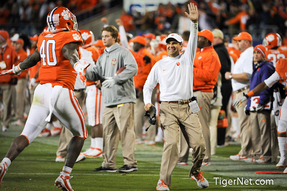 Clemson Football Photo of accchampionship and Andre Branch and Kevin Steele and Virginia Tech