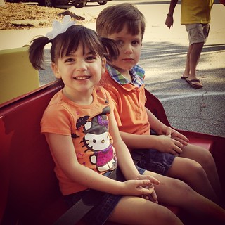 Ready to ride the #toddler train!  Sophia was excited...Ryan was tired, but he enjoyed the ride!