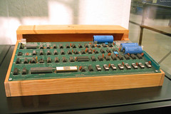 Apple-1 circuit board mounted to wood • <a style="font-size:0.8em;" href="http://www.flickr.com/photos/34843984@N07/15546365885/" target="_blank">View on Flickr</a>