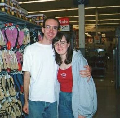 Me and the fiancé where we met! Portage Indiana Super Kmart 2001.