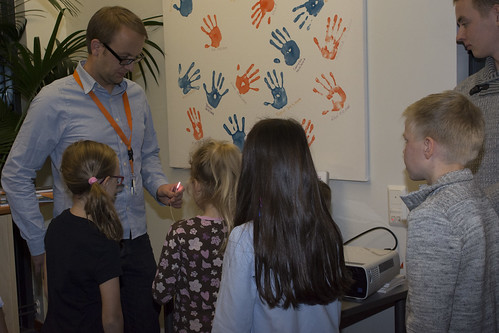 Children visiting Modulight in Finland