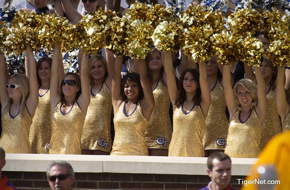 Clemson Football Photo of Cheerleaders and Georgia Tech