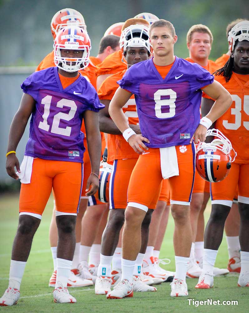 Clemson Football Photo of Cole Stoudt and fallcamp and practice and Tony McNeal