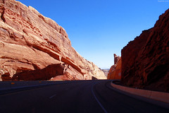 Red sandstone formation beside highway • <a style="font-size:0.8em;" href="http://www.flickr.com/photos/34843984@N07/15547531872/" target="_blank">View on Flickr</a>