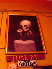 Skeleton Eating Donut painting • <a style="font-size:0.8em;" href="http://www.flickr.com/photos/34843984@N07/15358900859/" target="_blank">View on Flickr</a>