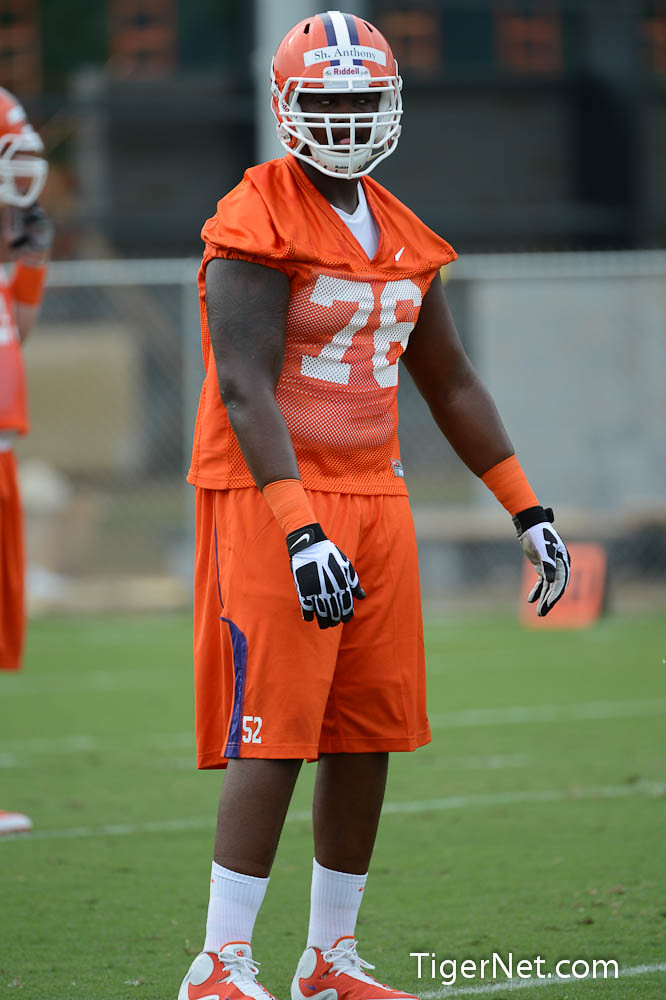 Clemson Football Photo of practice and Shaq Anthony