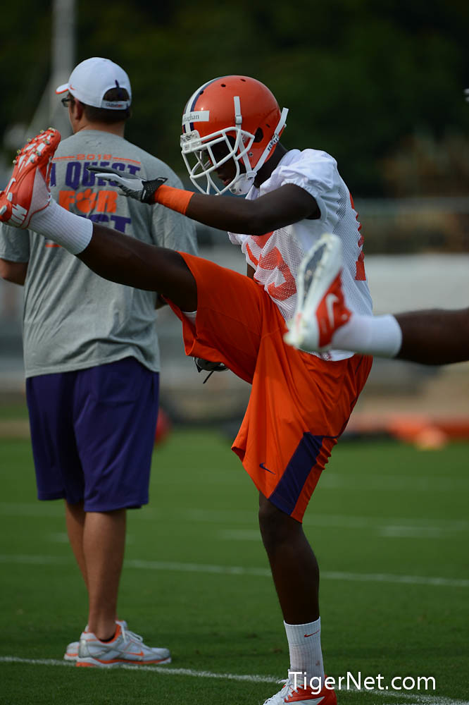 Clemson Football Photo of practice and Ronnie Geohaghan