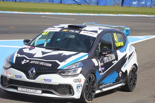 Aaron Thompson in the Clio Cup qualifying during the BTCC Weekend at Donington Park 2017: Saturday, 15th April