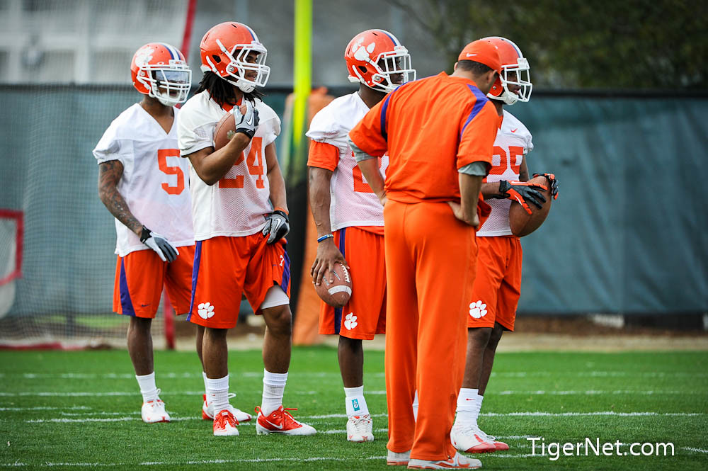 Clemson Football Photo of Mike Bellamy and practice and Zac Brooks