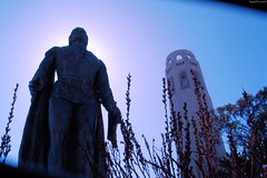 Statue in front of Coit Tower • <a style="font-size:0.8em;" href="http://www.flickr.com/photos/34843984@N07/15360362197/" target="_blank">View on Flickr</a>
