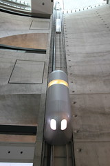 The futuristic elevator inside The museum!