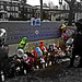 A makeshift memorial to Whitney Houston - East Orange, New Jersey